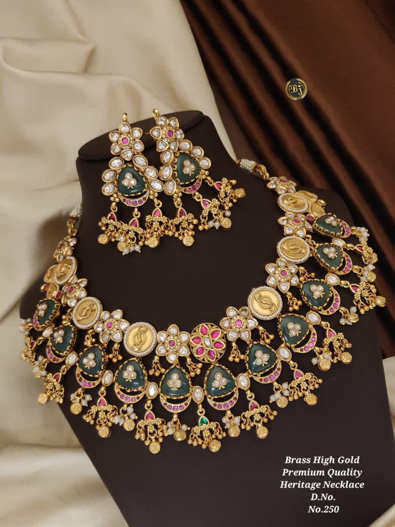 Brass High Gold Premium Heritage Necklace Set