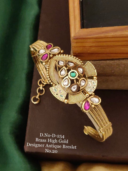 Brass High Gold Designer Antique Bracelet