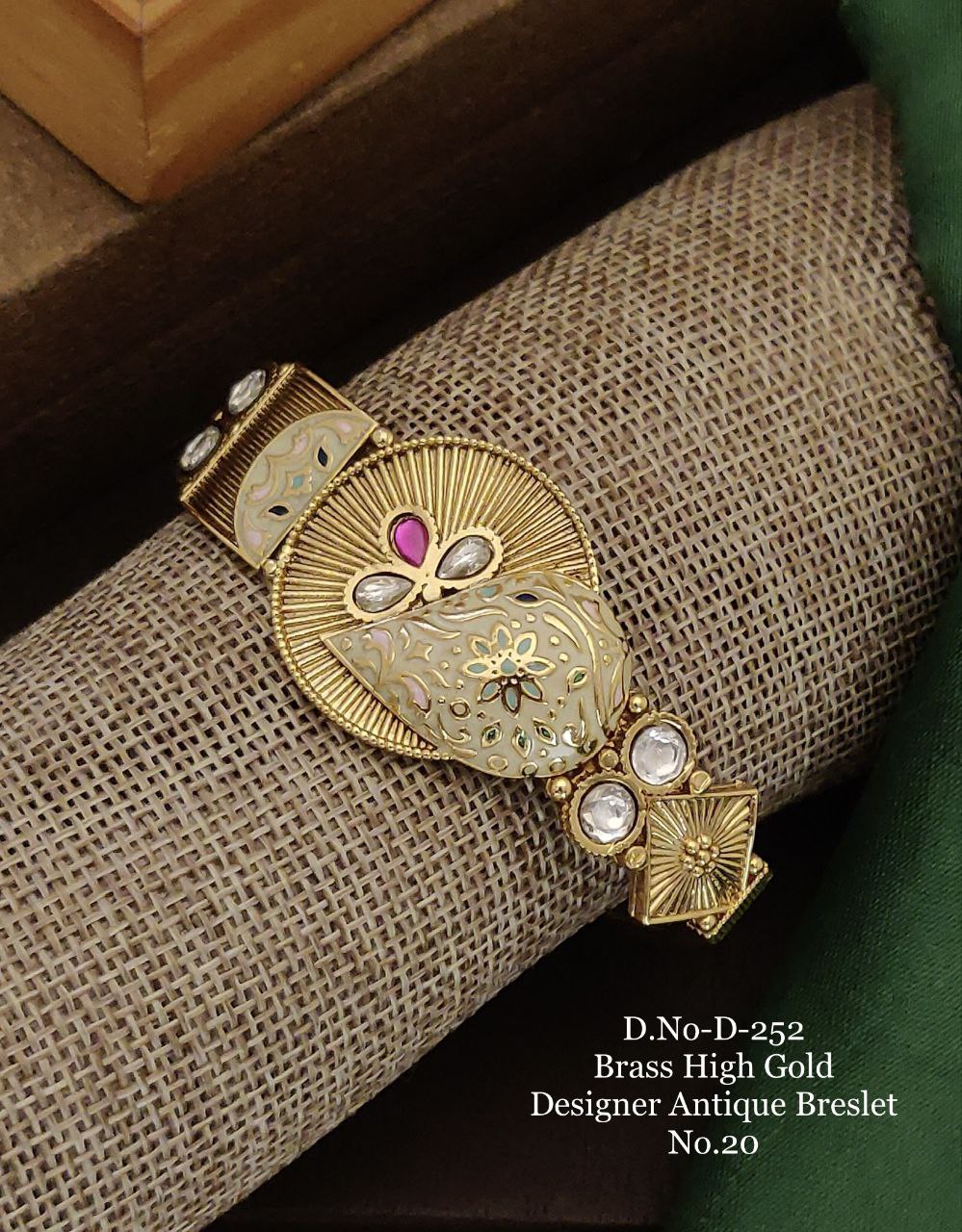 Brass High Gold Designer Antique Bracelet