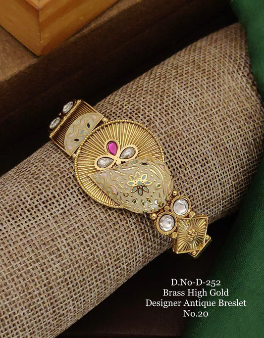 Brass High Gold Designer Antique Bracelet