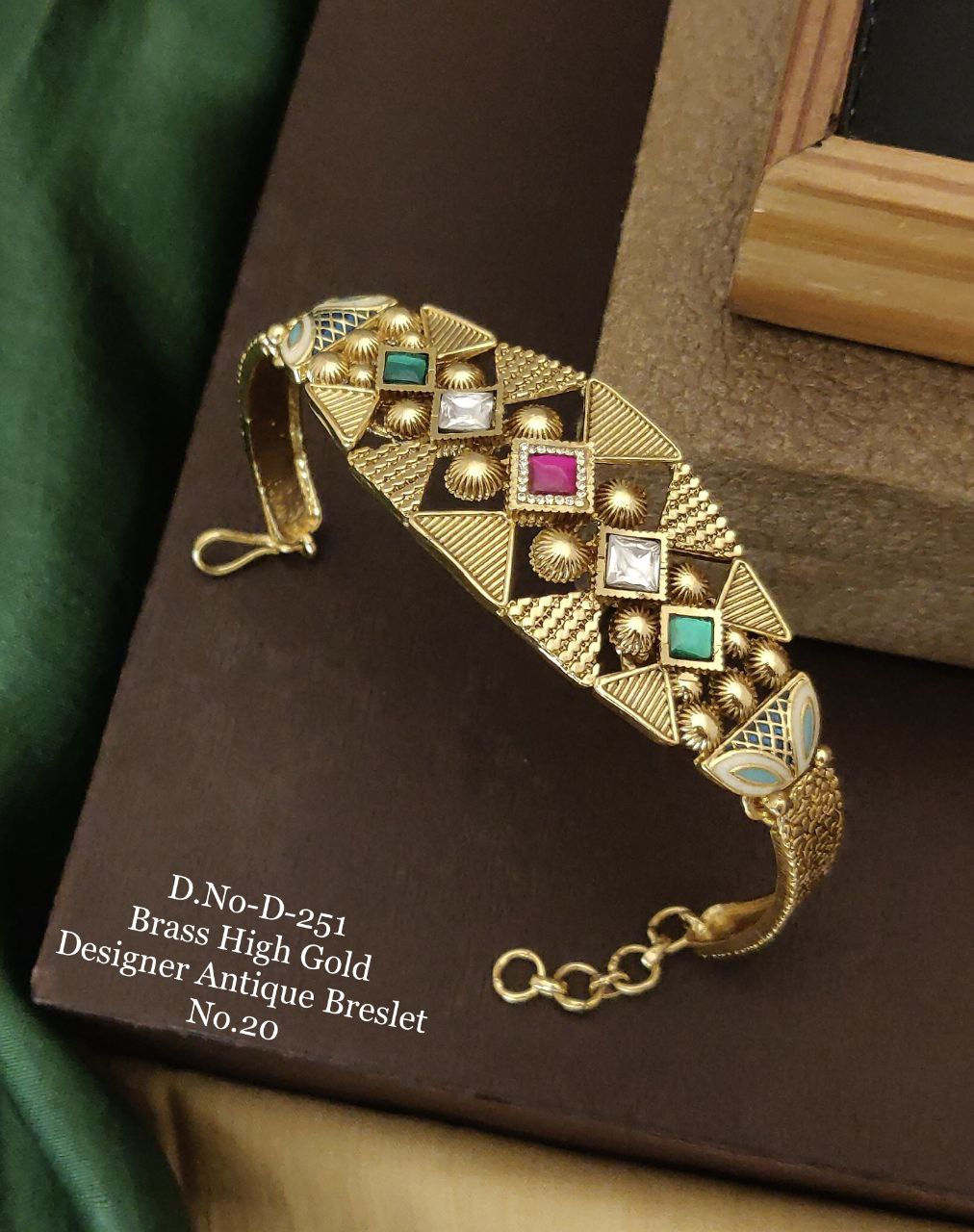 Brass High Gold Antique Designer Bracelet