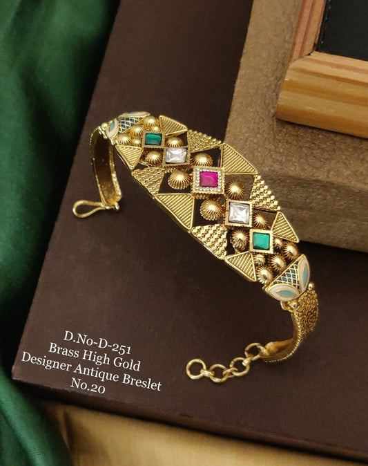 Brass High Gold Antique Designer Bracelet