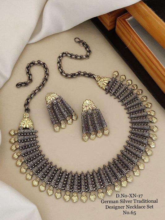 German Silver Traditional Designer Necklace Set