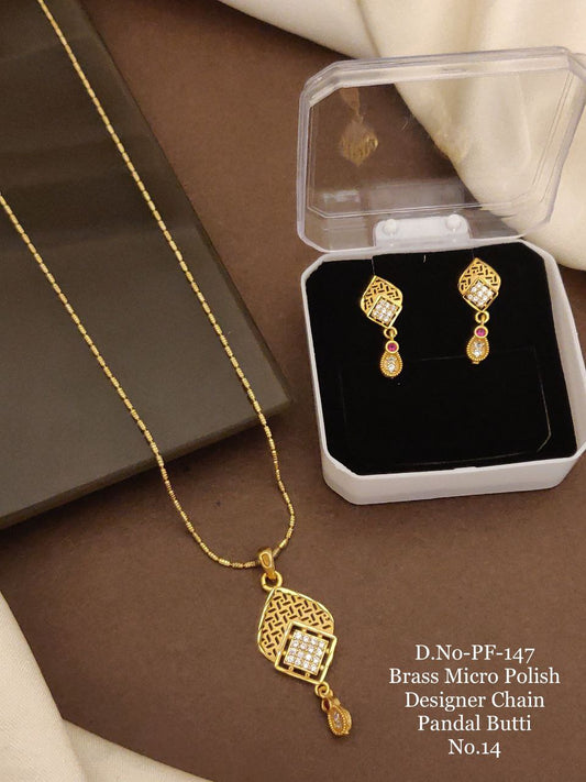 Brass Micro Polish Forming Look Chain Pendant Butti