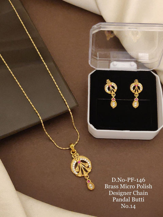 Brass Micro Polish Forming Look Chain Pendant Butti