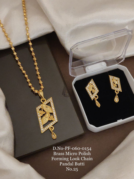 Brass Micro Polish Forming Look Chain Pendant Butti