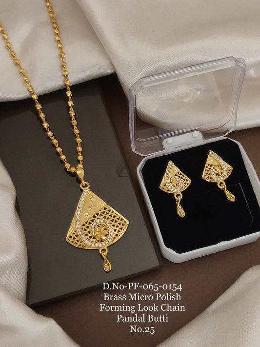 Brass Micro Polish Forming Look Chain Pendant Butti