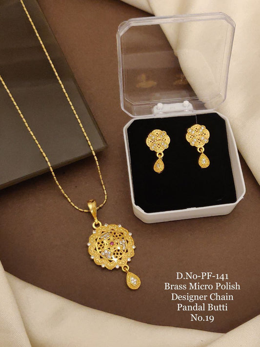 Brass Micro Polish Forming Look Chain Pendant Butti