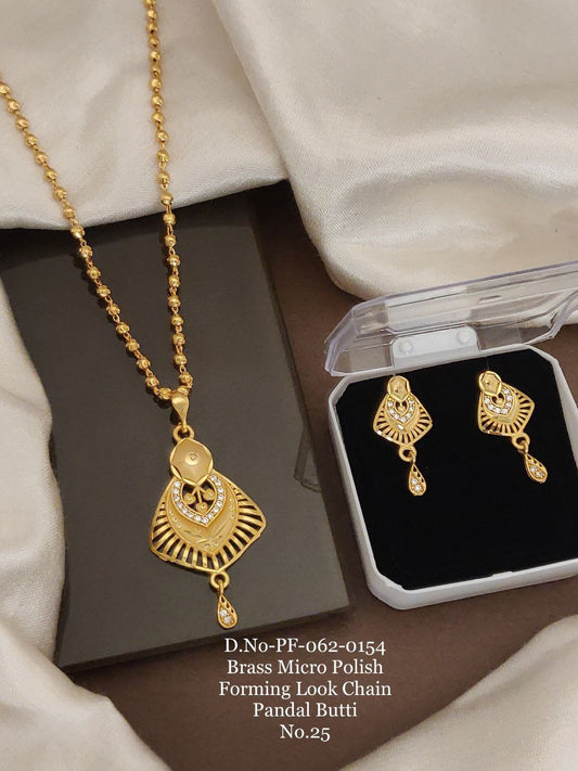 Brass Micro Polish Forming Look Chain Pendant Butti