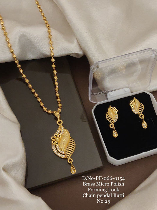 Brass Micro Polish Forming Look Chain Pendant Butti