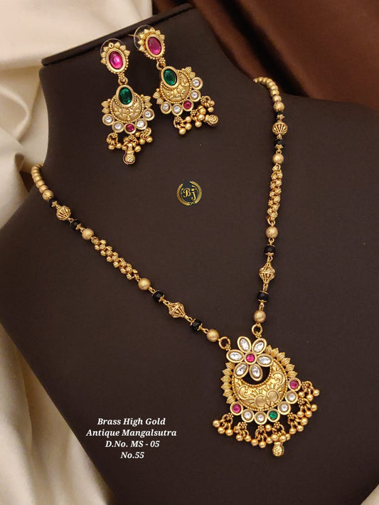 Brass High Gold Antique Mangalsutra Set
