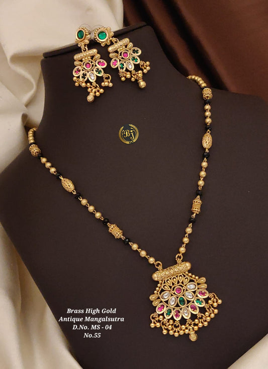 Brass High Gold Antique Mangalsutra Set