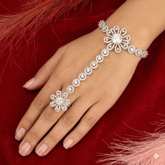 Anti Tarnish Silver AD Hand Harness Bracelet