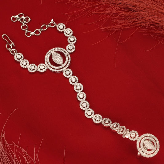 Anti Tarnish Silver AD Hand Harness Bracelet