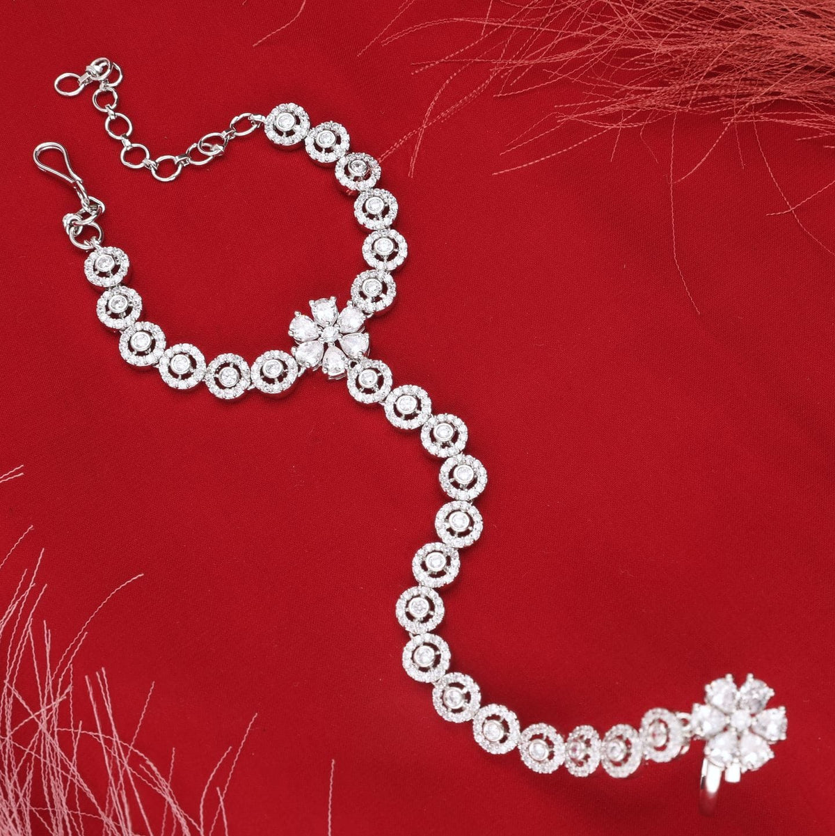 Anti Tarnish Silver AD Hand Harness Bracelet